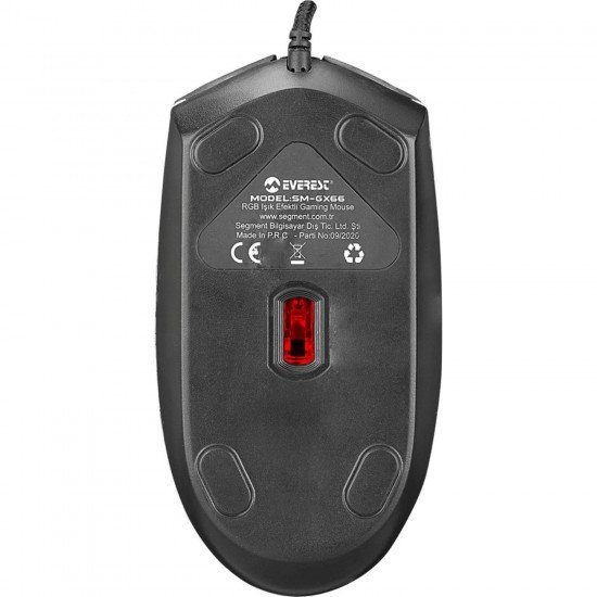 Everest SM-GX66 USB Siyah Rgb Işık Efektli Gaming Oyuncu Mouse