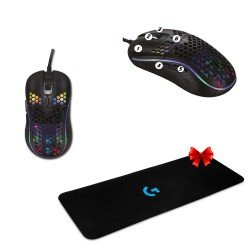 Lunatic Sparrow 6400 Dpi Rgb Ledli Makrolu Oyuncu Mouse+70x30 Gaming Mousepad