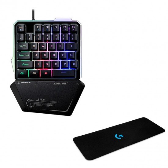 Rampage KB-R24 Metal Mini Klavye + 70*30 Logitech Klavye Mouse Pad