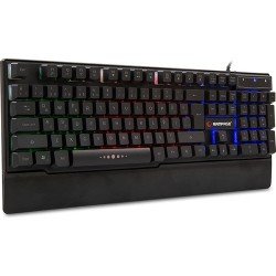 Rampage KB-R66 USB Gökkuşağı Aydınlatmalı Oyuncu Bileklik Destekli Klavye + Logitech 70x30 Gaming Mouse Pad