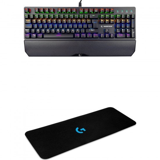 Rampage KB-R81 Rgb Aydınlatmalı Mekanik Mavi Switch Oyuncu Klavyesi + Klavye Mouse Pad