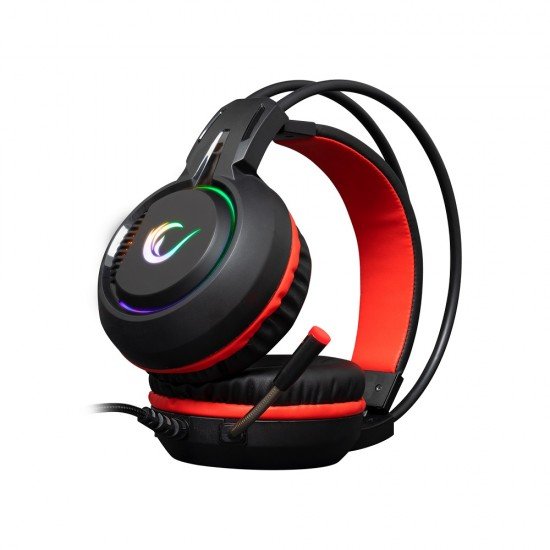 Rampage RM-K25 Lunatıc Pro Siyah-Kırmızı 7,1 USB Surround Rgb Ledli Gaming Oyuncu Mikrofonlu Kulaklık