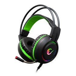 Rampage RM-K25 Lunatıc Pro Siyah-Yeşil 7,1 USB Surround Rgb Ledli Gaming Oyuncu Mikrofonlu Kulaklık