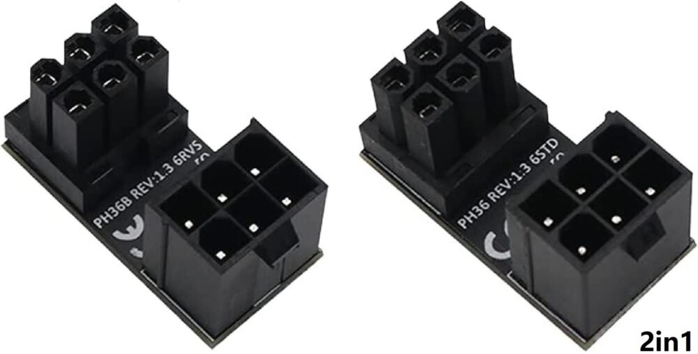 Lunatic 7449 Atx 6 Pin To 180 Derece Dişi Erkek Ekran Kartı Güç Çevirici Dönüştürücü Adaptör