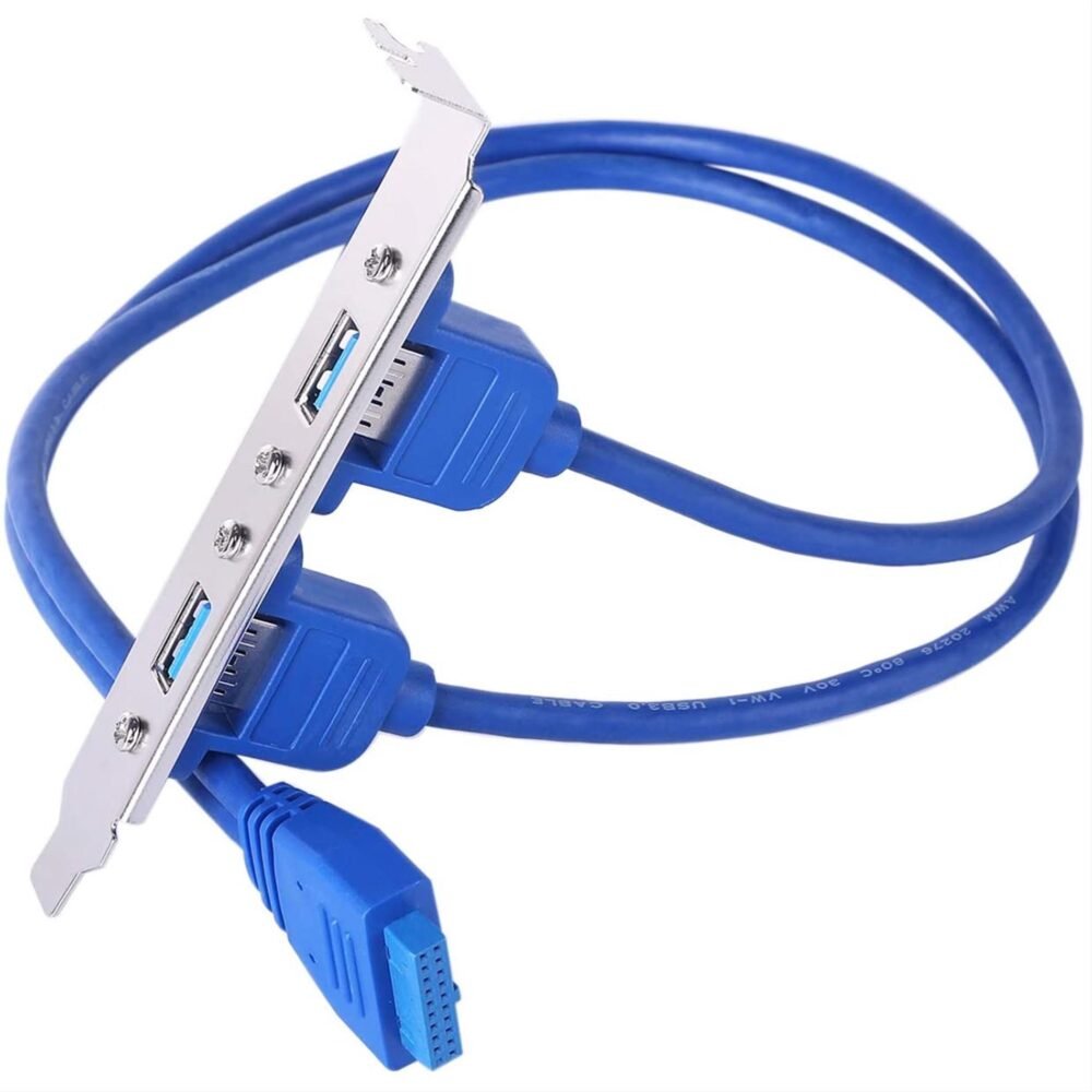 Lunatic 9249 19 Pin USB 3.0 Arka Pci Panel Genişleme Braketi 2 Port Çoklayıcı Kablosu