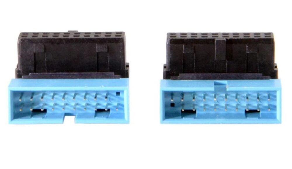 Lunatic 7649 USB 3.0 19 20pin Dişi Erkek 90 Derece Yön Değiştirme Uzatma Adaptörü