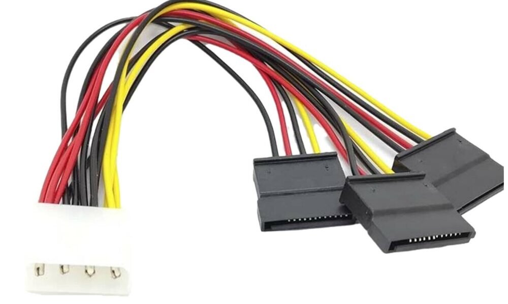 Lunatic 8549 Kasa içi 3 Port ide Molex Sata Power Hdd 4 Pin Güç Kablosu