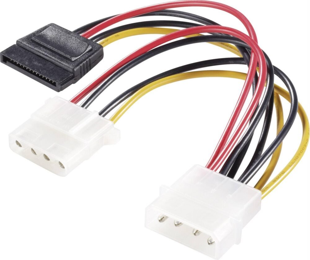Lunatic 9950 Molex 4-Pin İde To Sata Power Güç Ve Molex 4-Pin Y Splitter Kablosu