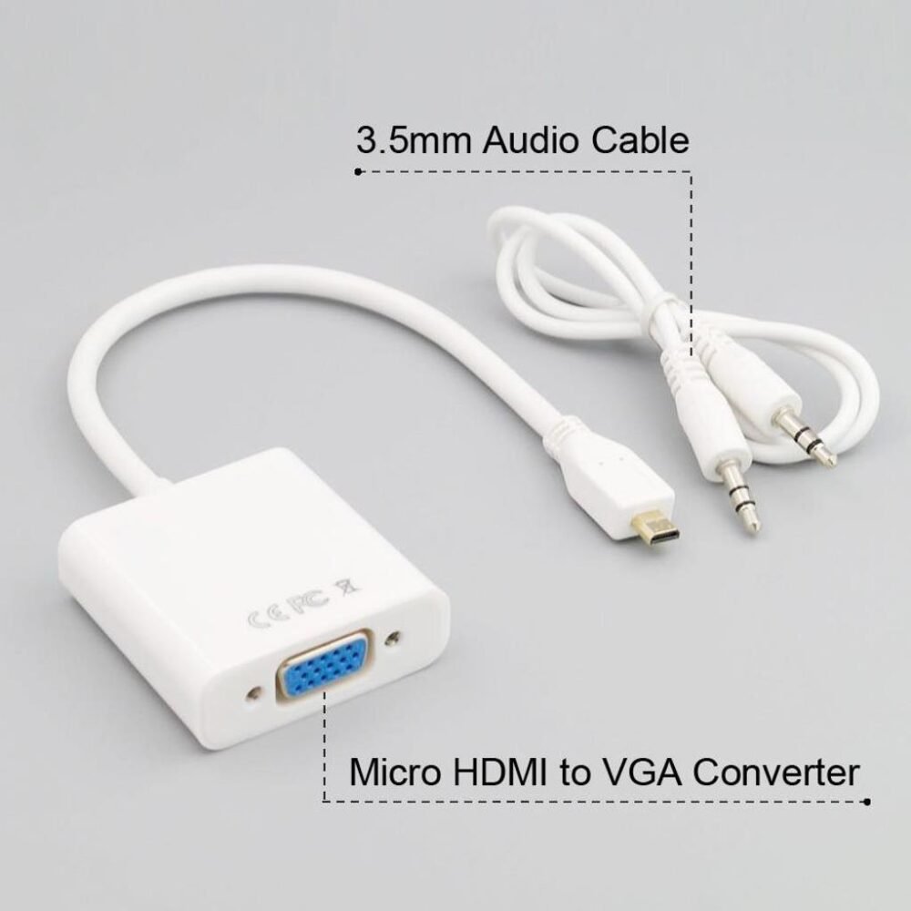 Lunatic 4945 Micro Hdmi To Vga Çevirici Dönüştürücü Adaptör (Ses Destekli)
