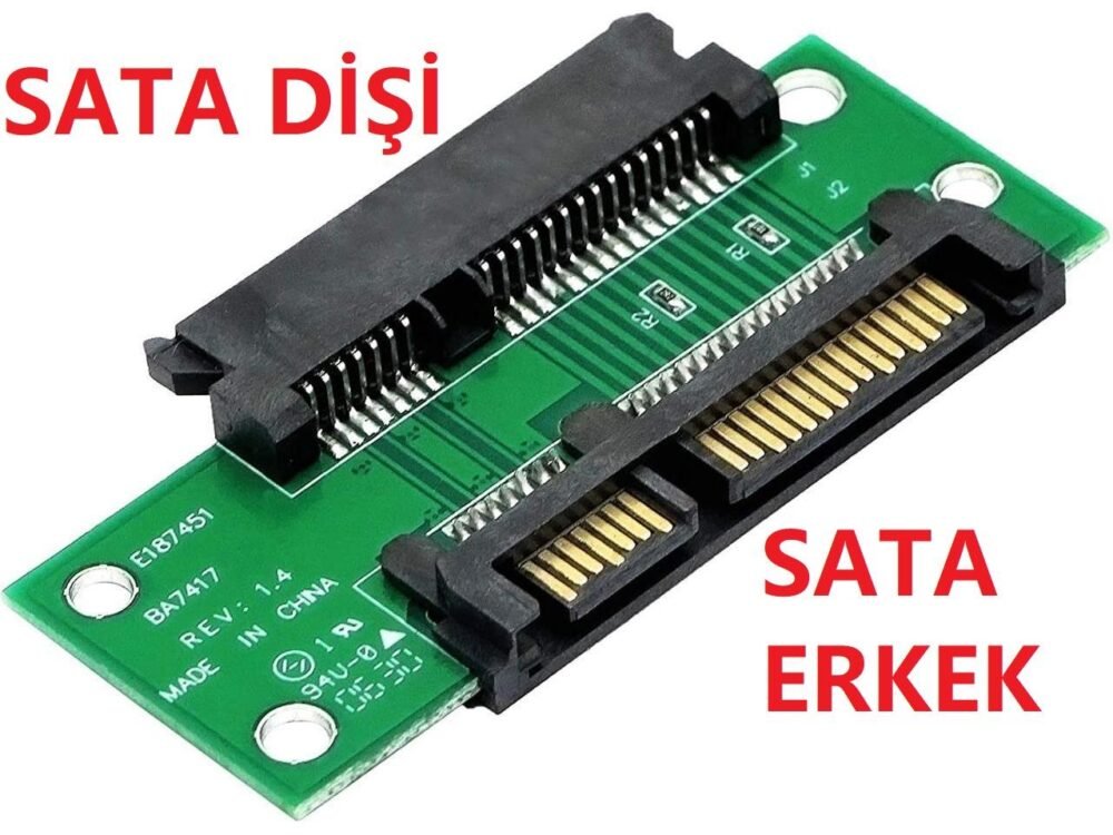 Lunatic 0249 Sata Erkek To Sata Dişi Çevirici 4902p Dönüştürücü 2.5 3.5 22 Pin
