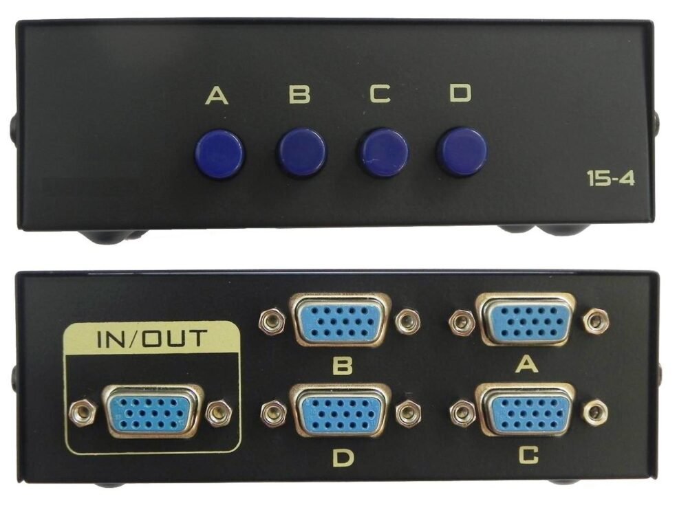 Lunatic 4148 Vga Switch Çoklayıcı Çoğaltıcı 4 Port 4 Kasa 1 Ekran