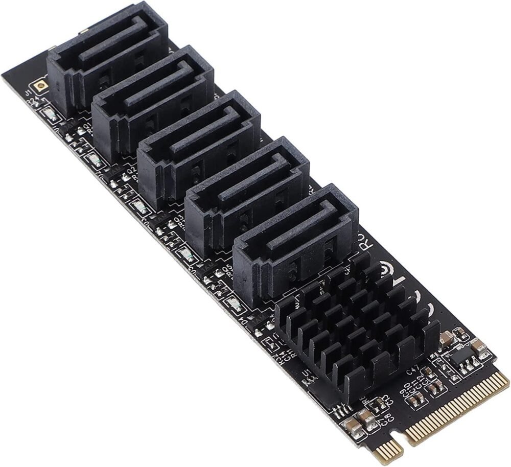 Lunatic 9644 M.2 Nvme Pci-e X4 X8 X16 To Sata 3 5 Port Adaptor Riser Çoklayıcı Kart