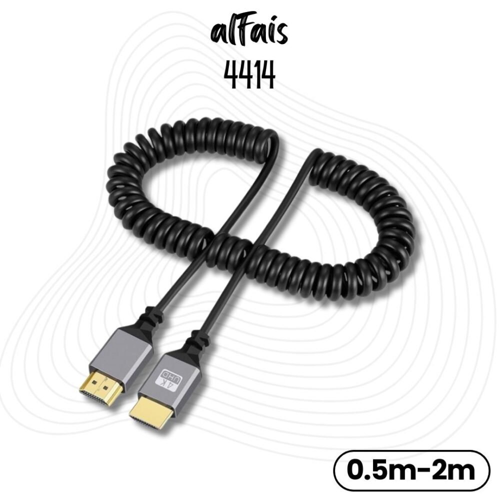 Lunatic 1444 Hdmi Spiral Yaylı Uzayabilen FullHd 4k 60Hz Uhd Kablo (0.5-2 Metre)