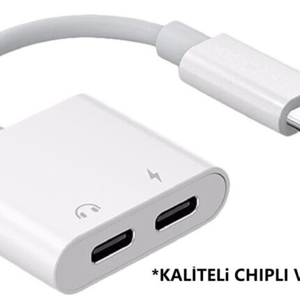 Lunatic 6750 Type C To Kulaklık Hızlı Şarj Giriş Çevirici Çoklayıcı Çoğaltıcı Splitter Adaptör