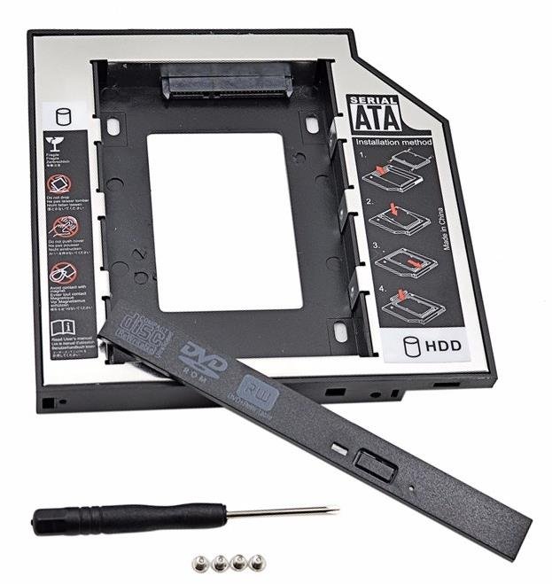 18122021175228.jpeg Lunatic 4947 Ultra Slim 9.00mm Sata Hdd Harddisk Ssd Caddy Kızak - Görsel 1