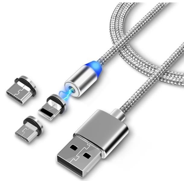 18122021175649.jpeg Lunatic 1049 Iphone Lightning Samsung Micro Usb Type C Mıknatıslı Şarj Kablosu - Görsel 1
