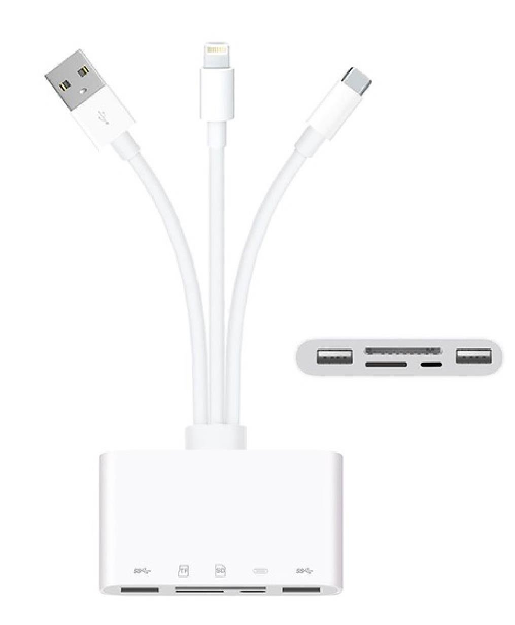 19052023153648.jpeg Lunatic 0247 USB 3.0 Type-C Lightning To Sd, Tf Otg Kart Okuyucu Çevirici Dönüştürücü Adaptör 5in1 - Görsel 1