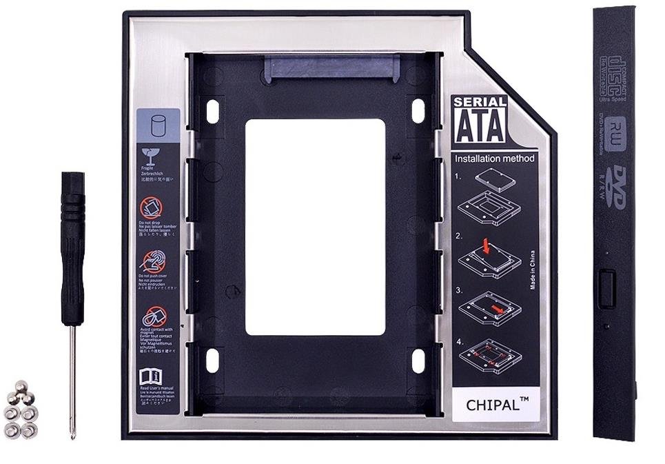 20122021075742.jpeg Lunatic 1647 9.5mm Sata Hdd Harddisk Caddy Kızak Kutu Laptop Ssd Notebook İkinci Hdd Takma - Görsel 1