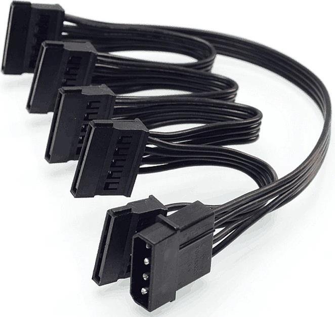 21122021100108.jpeg Lunatic 5543 Molex IDE 4 Pin To 5 Port Sata Power HDD Güç Çoklayıcı Kablosu 60 cm - Görsel 1