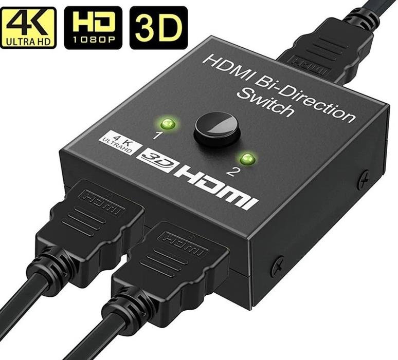 22122021134140.jpeg Lunatic 9444 2 Port Çift Yönlü Hdmi Switch Splitter Ekran Monitör Çoklayıcı Çoğaltıcı Bidirection - Görsel 1