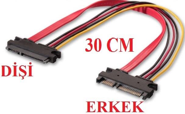 23122021140322.jpeg Lunatic 1746 Sata Power Uzatma Kablosu 15+7 pin (erkek - dişi) - Görsel 1