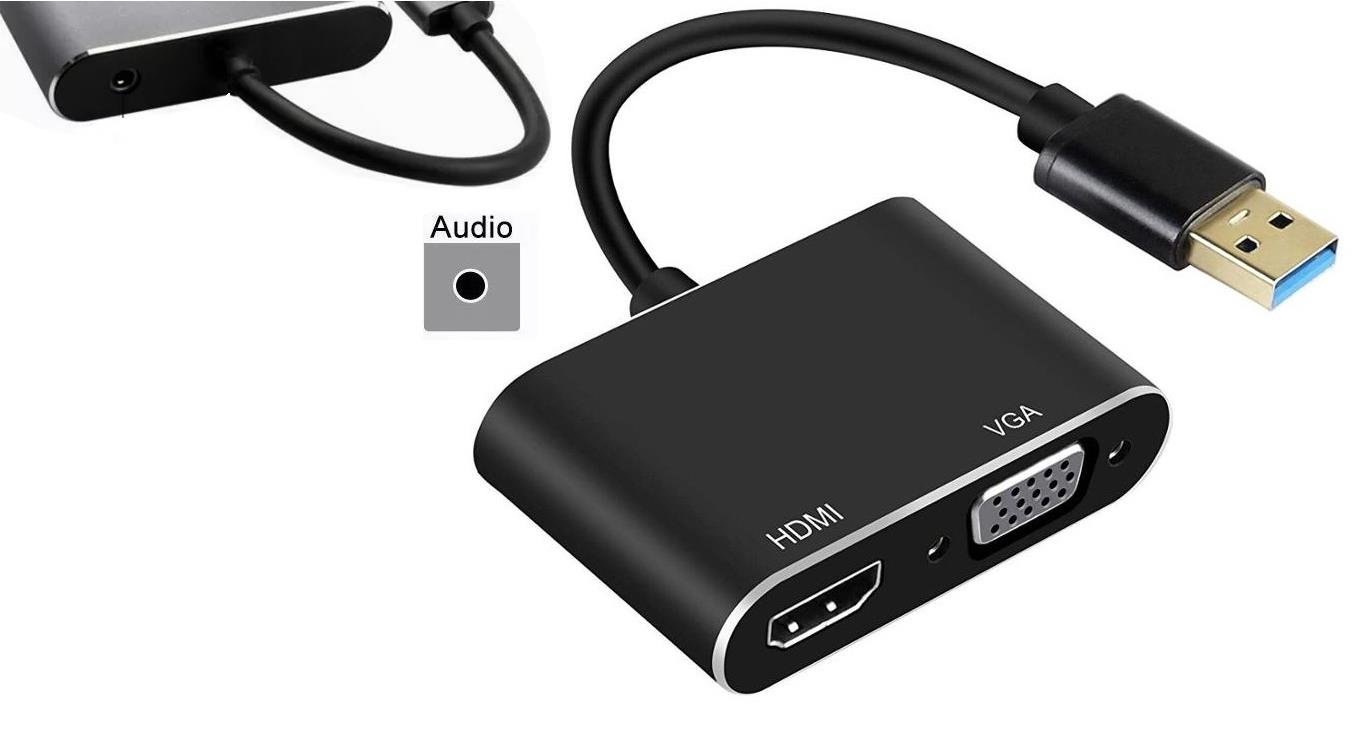 25102022134610.jpeg Lunatic 3349 Usb 3.0 To Hdmi Vga 3.5mm 1080P Monitör Genişletici Çevirici Dönüştürücü Adaptör - Görsel 1