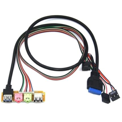 Lunatic 8649 Pc Ön Panel 9 19 Pin Usb 2.0 2.0 3.5mm Port Kulaklık Mikrofon Kablosu Çevirici Dönüştürü
