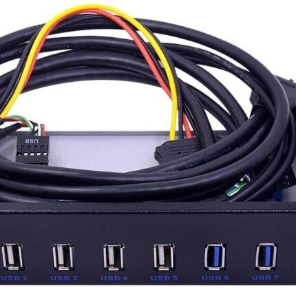 Lunatic 3147 Floppy Ön Panel 7 Port Usb Çoklayıcı Hub 5.25 inç Usb 3.0 2.0 Hızlı Şarj Disket Yuvası