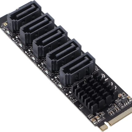 Lunatic 9644 M.2 Nvme Pci-e X4 X8 X16 To Sata 3 5 Port Adaptor Riser Çoklayıcı Kart