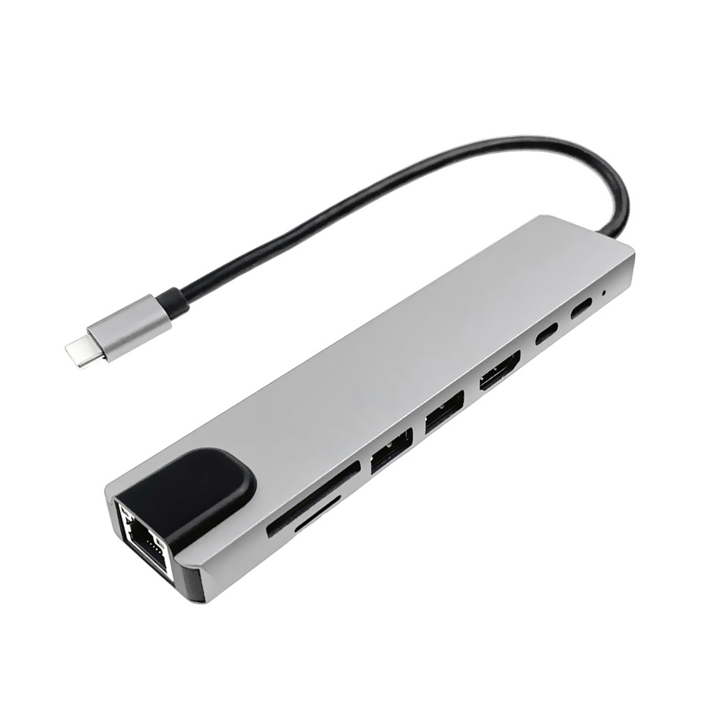 lunatic-7020-macbook-pro-air-uyumlu-usb-type-c-hub-donusturucu-8-in-1-coklayici-hdmi-2-adet-usb-3-0-2-adet-usb-c-sd-microsd-ethernet-cevirici-8li-port-usb-c-adaptor-baglanti-noktasi-ara-kablo-4.jpg Lunatic 7020 USB Type-C Hub Dönüştürücü 8 in 1 Çoklayıcı - HDMI, 2 Adet USB 3.0, 2 Adet USB C, SD/MicroSD, Ethernet - Çevirici 8li Port USB C Adaptör Bağlantı Noktası Ara Kablo - Görsel 1