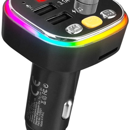 S-Link Sl-Bt306 Çift Usb 5V 3.1A Rainbow Işıklı Led Ekran Tf Kart Fm Transmitter